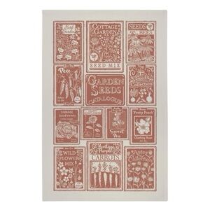 NWT ULSTER WEAVERS 100% Cotton Tea Towel Seed Packets Gardener’s Gift Herbs Bees